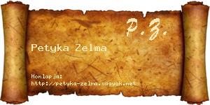 Petyka Zelma névjegykártya